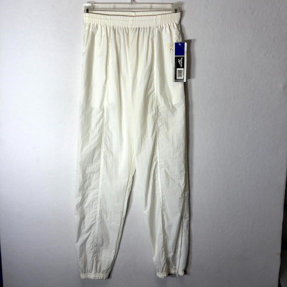 Vintage Reebok Women's White Track Pants‎ Size M NEW